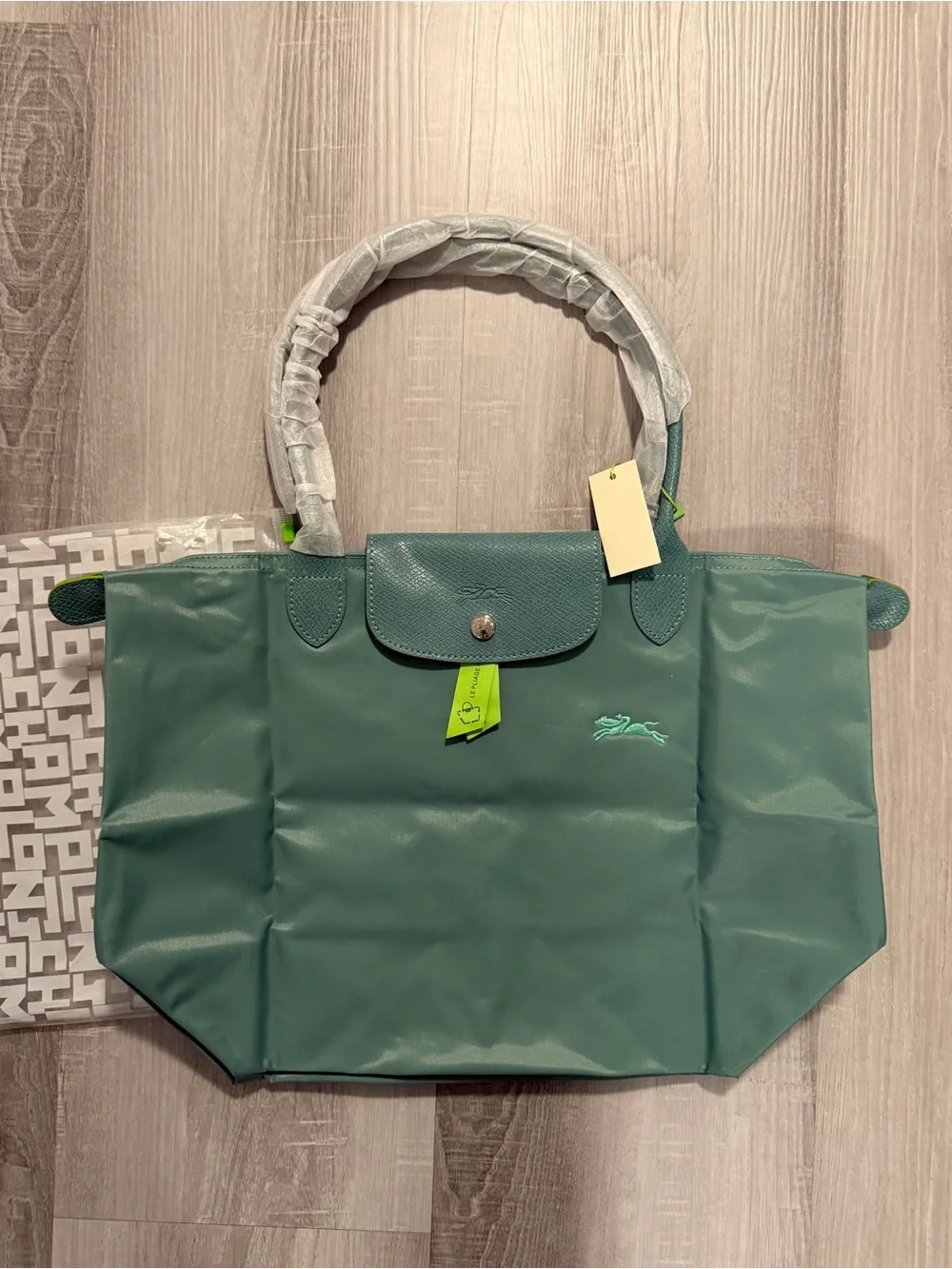 Longchamp Le Pliage Large Mint Green Tote  Nylon Shoulder Bag NWT